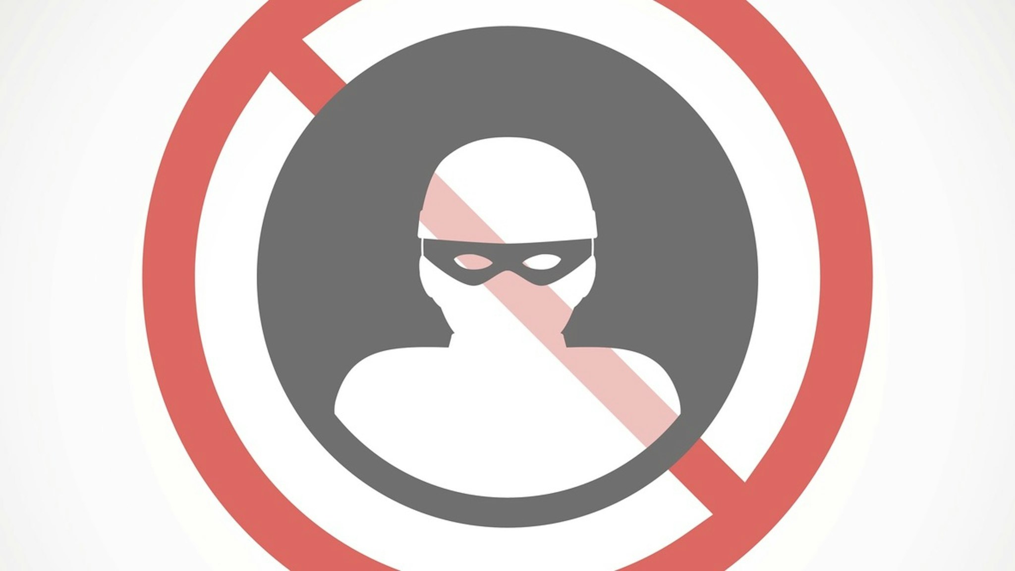 Forbidden signal with a thief - stock vector Illustration of a forbidden signal with a thief