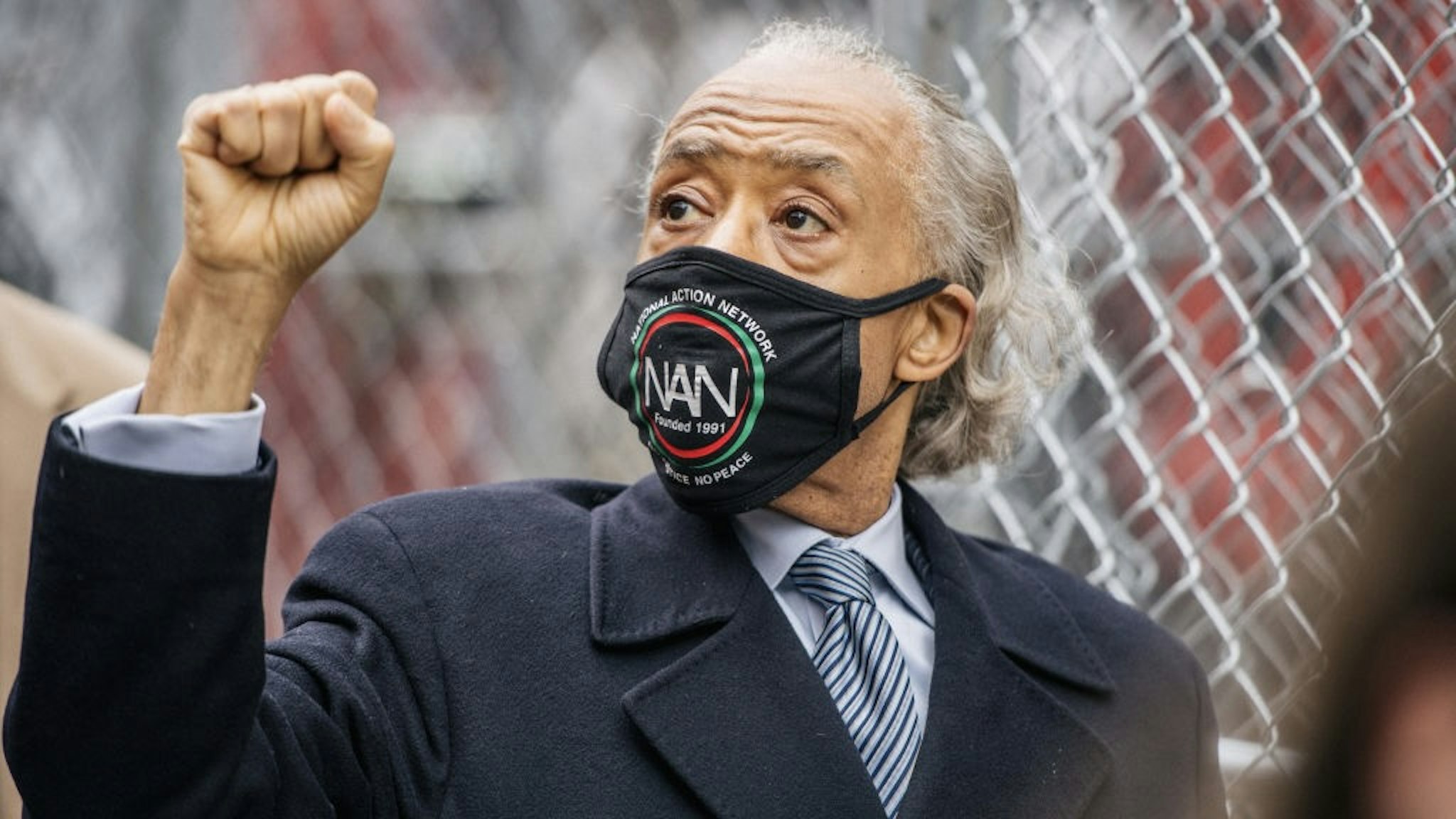 MINNEAPOLIS, MN - APRIL 19: Rev. Al Sharpton arrives at the Hennepin County Government Center on April 19, 2021 in Minneapolis, Minnesota. Closing statements are scheduled for today in the Derek Chauvin trial. Chauvin is charged with multiple counts of murder in the death of George Floyd. (Photo by Brandon Bell/Getty Images)