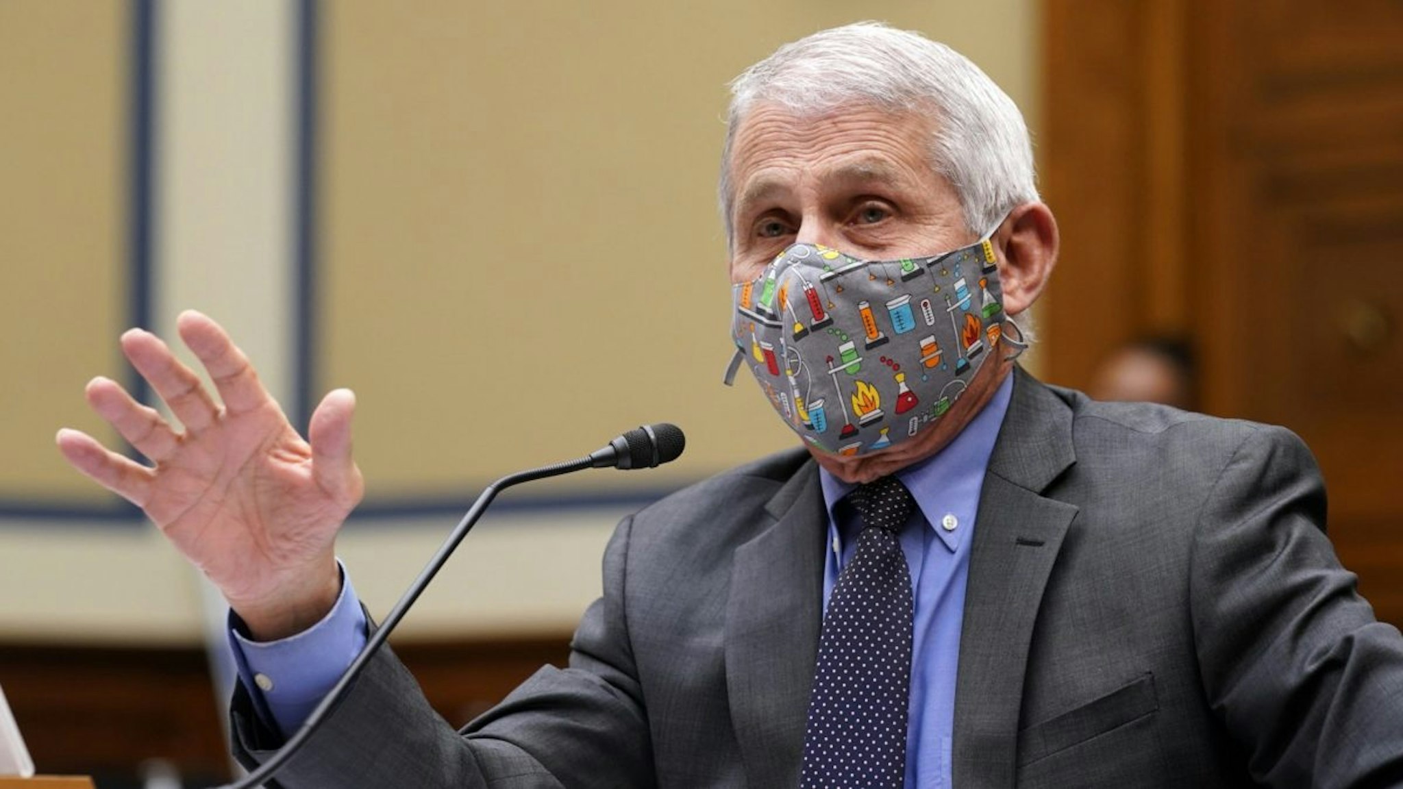 Anthony Fauci, director of the National Institute of Allergy and Infectious Diseases, speaks during a Select Subcommittee On Coronavirus Crisis hearing in Washington, D.C., U.S., on Thursday, April 15, 2021.
