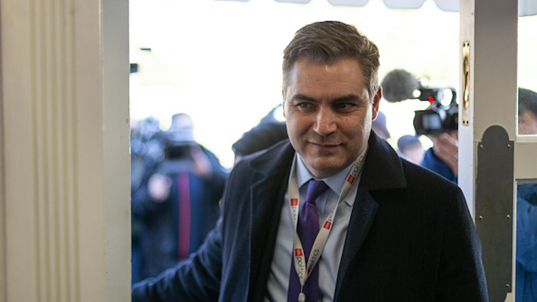 CNN's Jim Acosta's enters the James S. Brady Press Briefing Room of the White House in Washington, D.C., after a judge ordered the Trump Administration to return his press pass. On Friday, November 16, 2018.