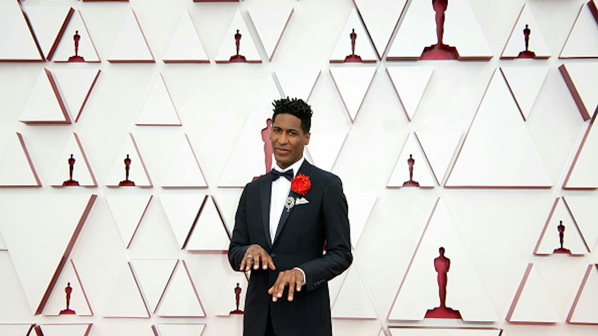 LOS ANGELES, CALIFORNIA – APRIL 25: (EDITORIAL USE ONLY) In this handout photo provided by A.M.P.A.S., Jon Batiste attends the 93rd Annual Academy Awards at Union Station on April 25, 2021 in Los Angeles, California.