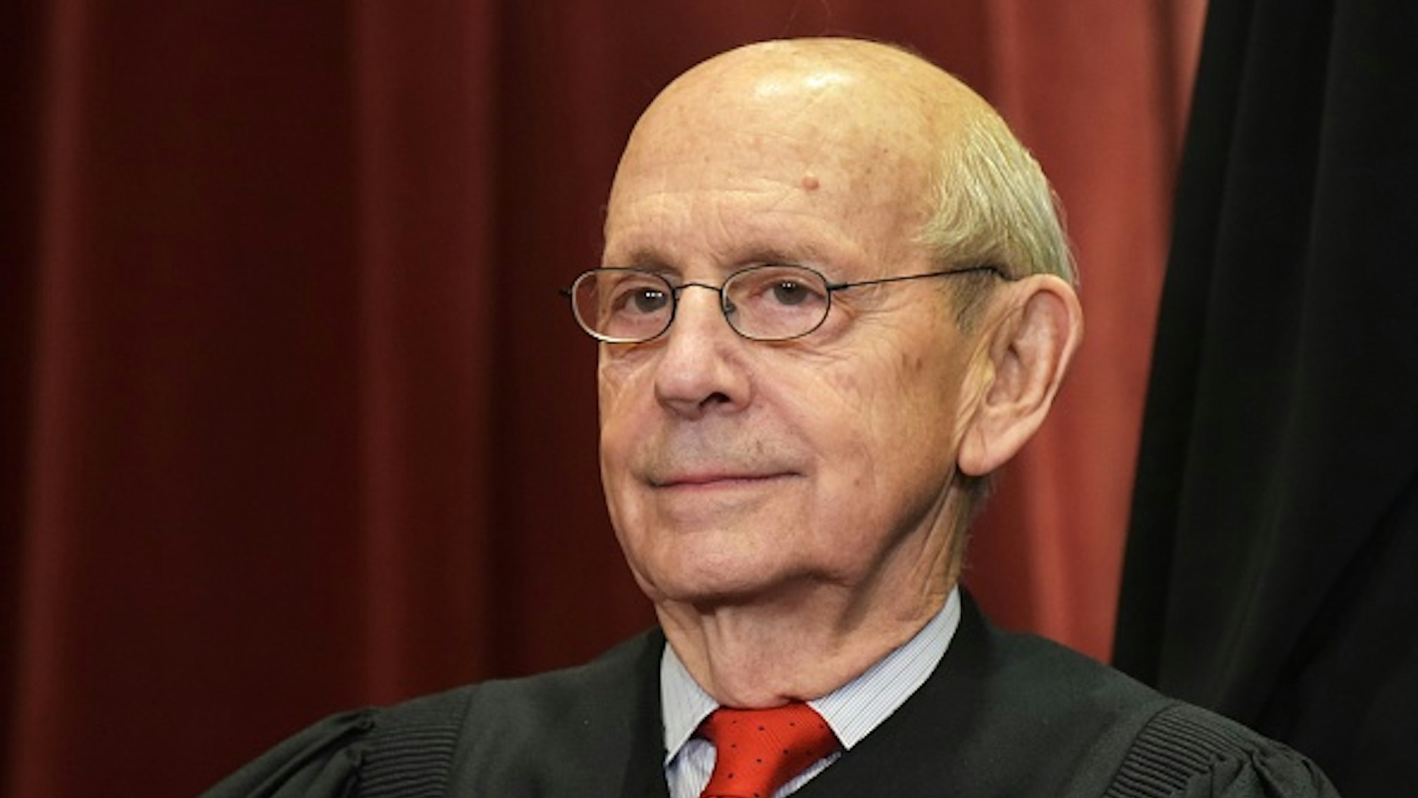Associate Justice Stephen Breyer poses for the official group photo at the US Supreme Court in Washington, DC on November 30, 2018.