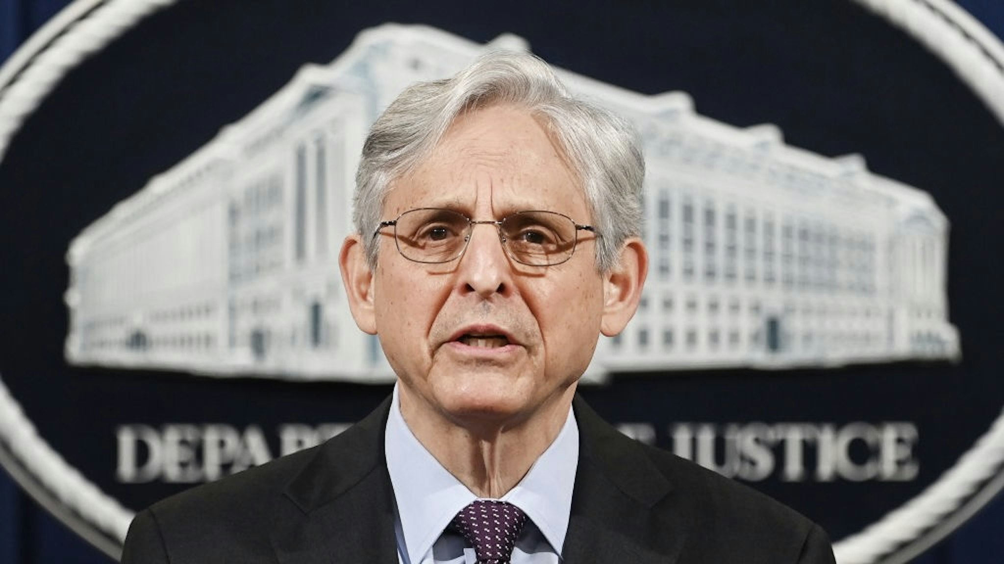 Attorney General Merrick Garland Delivers Remarks Merrick Garland, U.S. attorney general, speaks during a news conference at the Department of Justice in Washington, D.C., U.S., on Monday, April 26, 2021. Garland announced the Justice Department is opening an investigation into the Louisville Police Department, which has faced scrutiny since the fatal shooting of a Black woman, Breonna Taylor, in her home. Photographer: Mandel Ngan/AFP/Bloomberg via Getty Images
