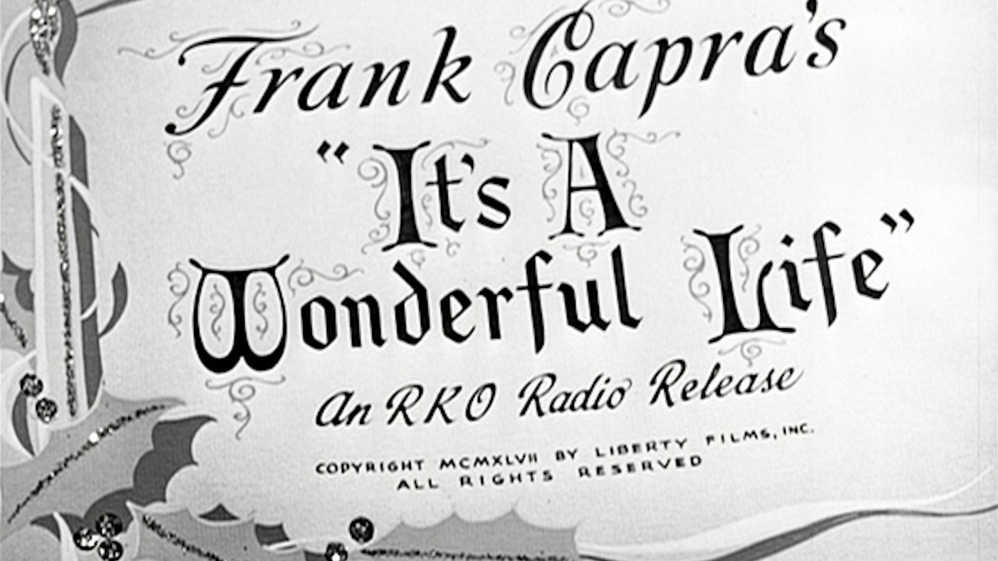 LOS ANGELES - DECEMBER 20: The movie "It's a Wonderful Life", produced and directed by Frank Capra. Seen here, the opening title. Premiered December 20, 1946; theatrical wide release January 7, 1947. Screen capture. Paramount Pictures.