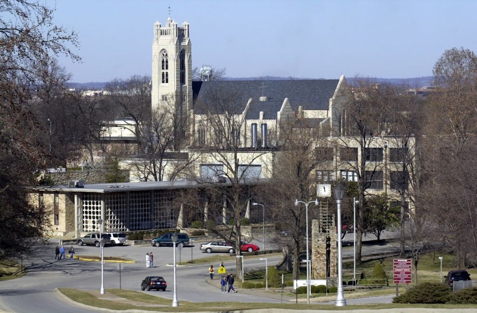The College of the Ozarks campus is seen on March 17, 2003, in Point Lookout, Mo.