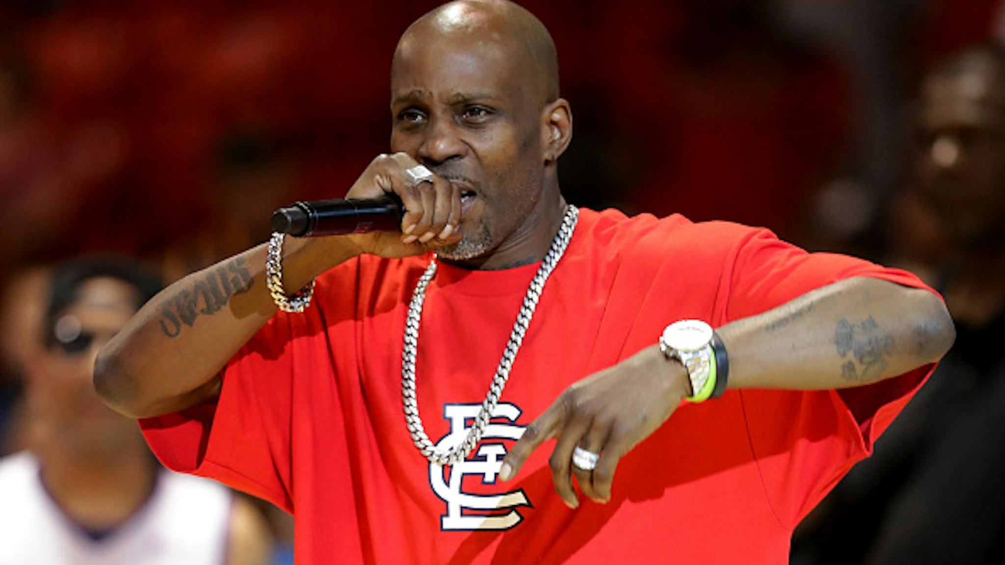 CHICAGO, IL - JULY 23: Rapper DMX performs during week five of the BIG3 three on three basketball league at UIC Pavilion on July 23, 2017 in Chicago, Illinois.