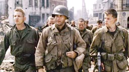 Saving Private Ryan LOS ANGELES - JULY 24: The movie "Saving Private Ryan", directed by Steven Spielberg. Seen here in front, from left, Barry Pepper (as Private Jackson), Tom Hanks (as Captain John Miller), and Matt Damon (as Private James Francis Ryan). Theatrical release July 24, 1998. Screen capture. A Paramount Picture. (Photo by CBS via Getty Images)