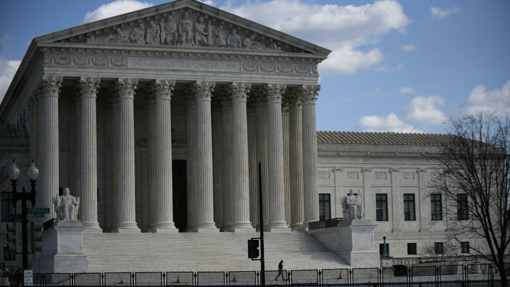 Security is tight around the US Supreme Court and the US Capitol building in Washington, D.C., March 4, 2021.