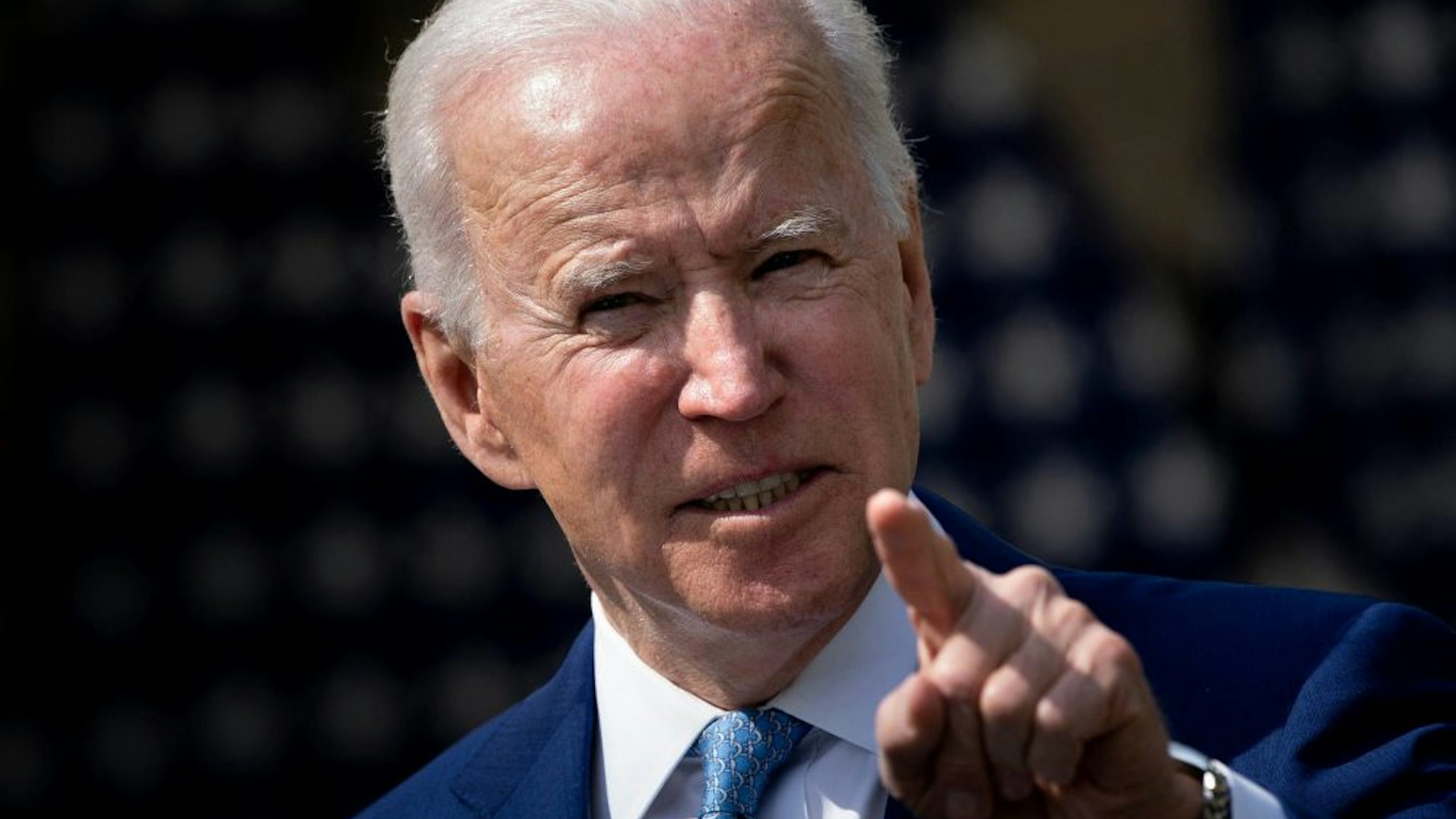 US President Joe Biden speaks from the Rose Garden of the White House about gun violence on April 8, 2021, in Washington, DC. - Biden on Thursday called US gun violence an "epidemic" at a White House ceremony to unveil new attempts to get the problem under control.