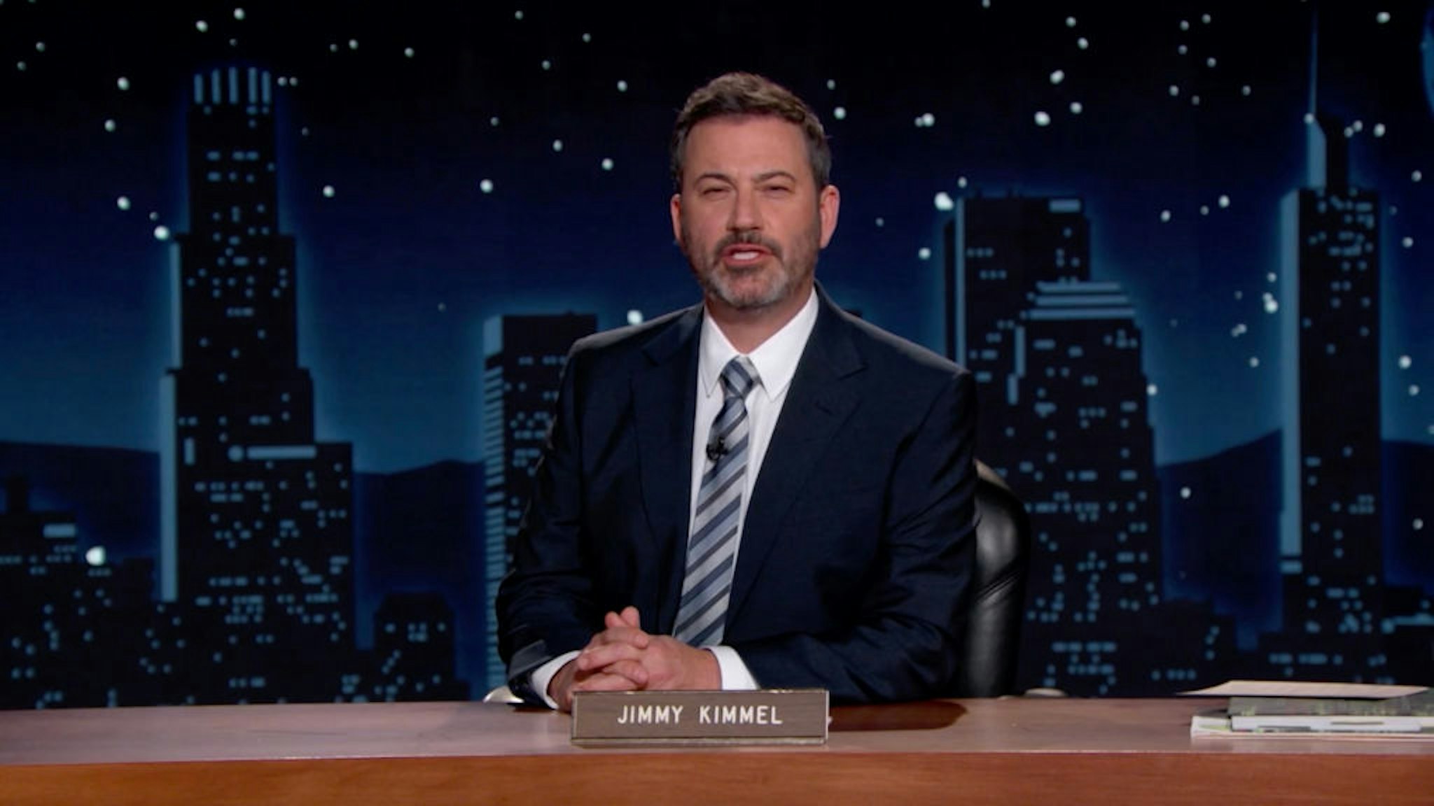 In this screengrab, Jimmy Kimmel speaks during the 2020 Media Access Awards Presented By Easterseals on November 19, 2020 in UNSPECIFIED, United States.
