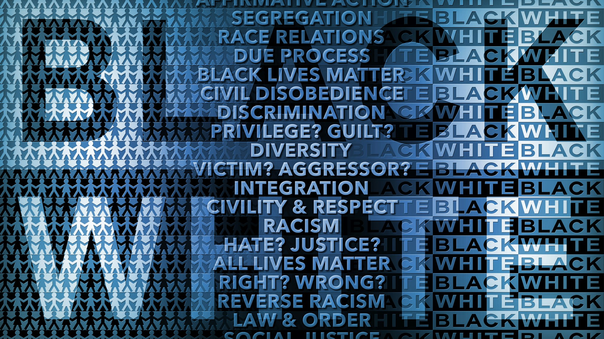 Race Relations in Black and White - stock photo
