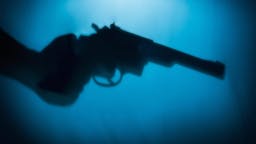Handgun Silhouette of man's hand holding a pistol