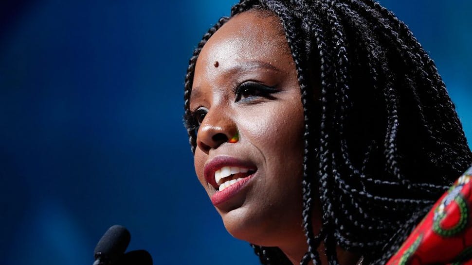 Patrisse Cullors WASHINGTON, DC - JUNE 11: Honoree Patrisse Cullors speaks at the 2018 ACLU National Conference at the Washington Convention Center on June 11, 2018 in Washington, DC.