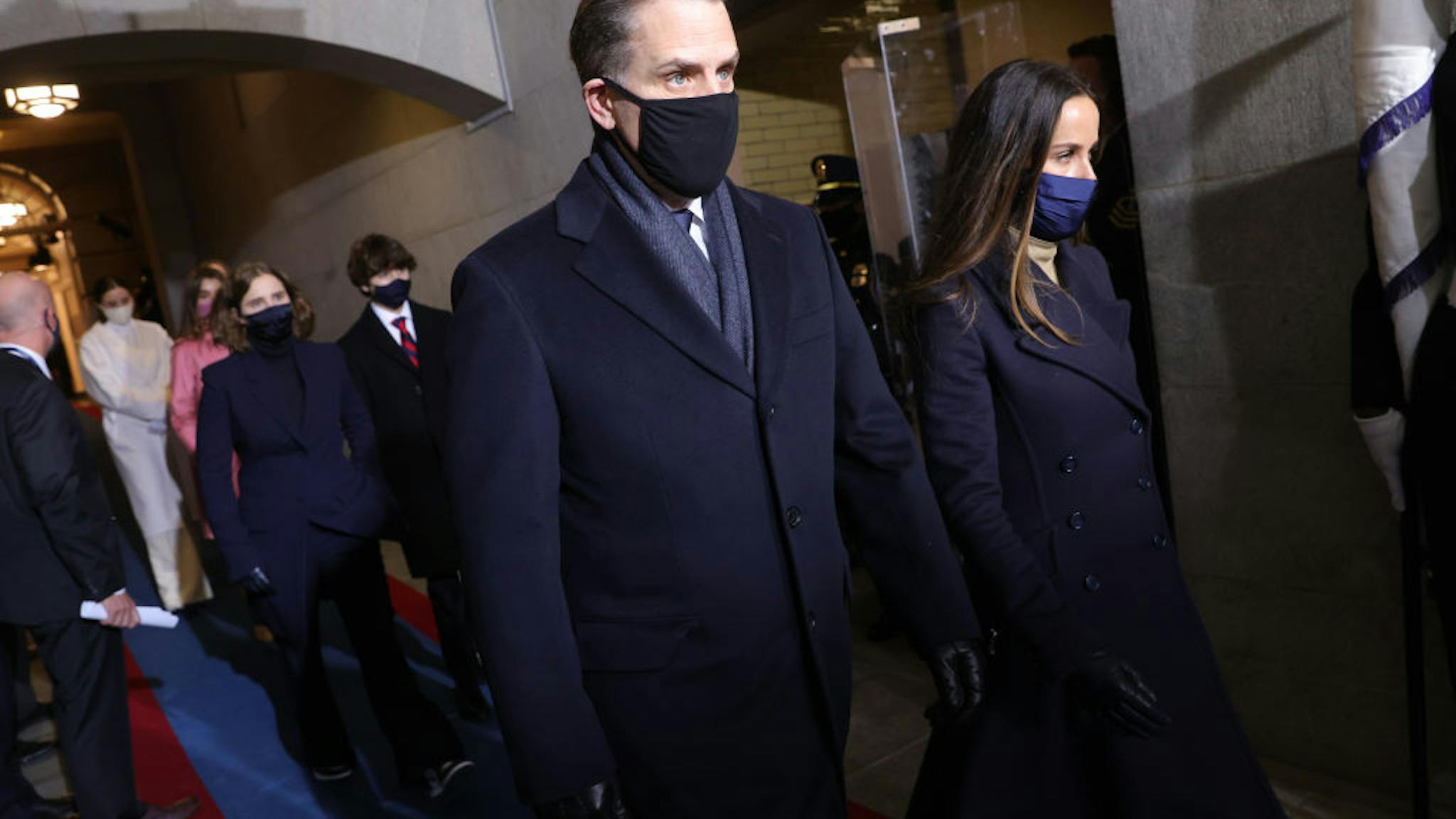 Hunter Biden WASHINGTON, DC - JANUARY 20: Hunter Biden and Barbara Bush arrive to the inauguration of U.S. President-elect Joe Biden on the West Front of the U.S. Capitol on January 20, 2021 in Washington, DC. During today's inauguration ceremony Joe Biden becomes the 46th president of the United States.