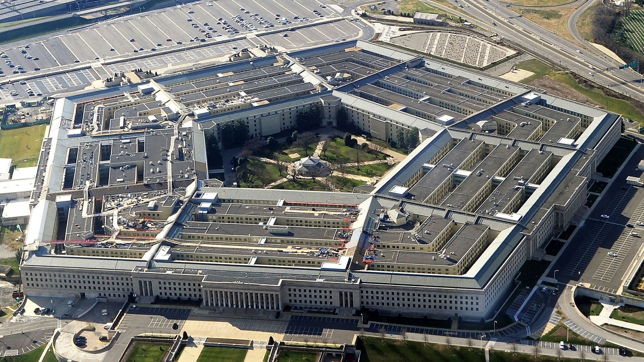 This picture taken 26 December 2011 shows the Pentagon building in Washington, DC. The Pentagon, which is the headquarters of the United States Department of Defense (DOD), is the world's largest office building by floor area, with about 6,500,000 sq ft (600,000 m2), of which 3,700,000 sq ft (340,000 m2) are used as offices. Approximately 23,000 military and civilian employees and about 3,000 non-defense support personnel work in the Pentagon.