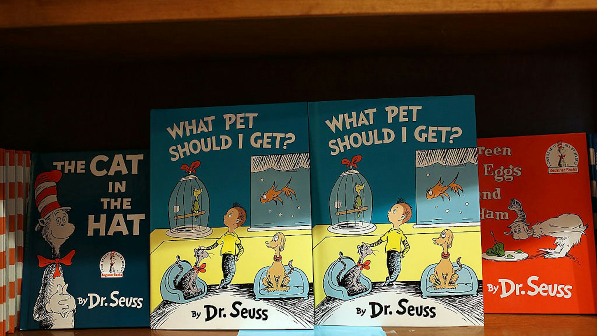 CORAL GABLES, FL - JULY 28: Dr. Seuss' never-before-published book, "What Pet Should I Get?" is seen on display on the day it is released for sale at the Books and Books store on July 28, 2015 in Coral Gables, United States. The manuscript by the author Theodor Geisel is reported to have been written in the 1950s or 1960s and stashed away in his office until his widow found it in 2013. (Photo by Joe Raedle/Getty Images)