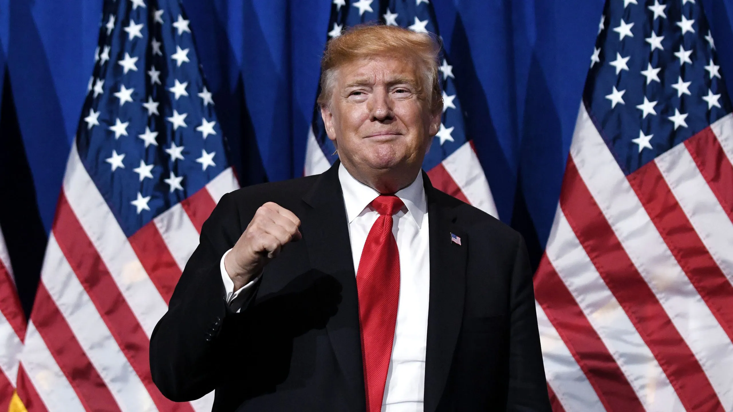 FILE: Bloomberg Best Of U.S. President Donald Trump 2017 - 2020: U.S. President Donald Trump arrives to speak at the National Association of Realtors Legislative Meeting and Trade Expo in Washington, D.C., U.S., on Friday, May 17, 2019. Our editors select the best archive images looking back at Trumps 4 year term from 2017 - 2020.