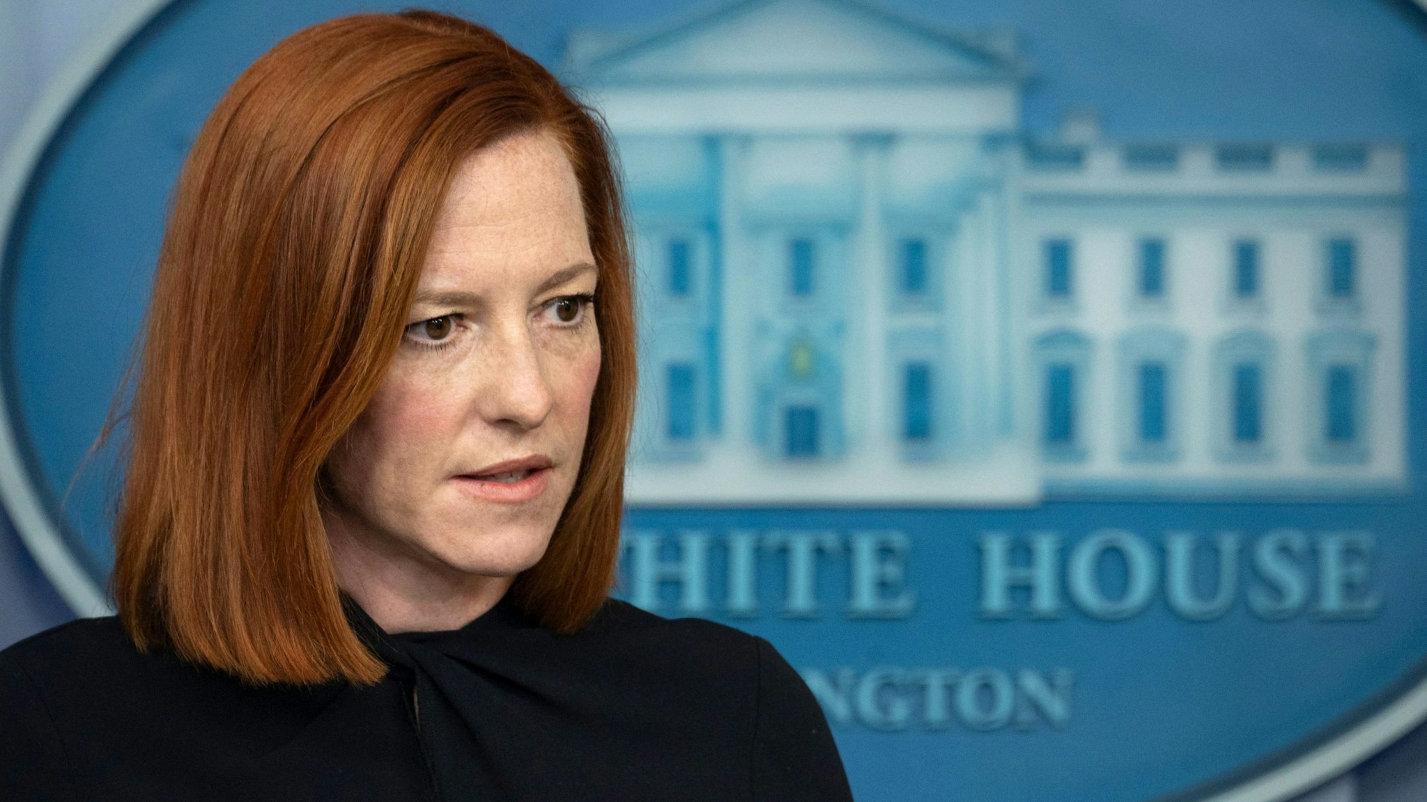 White House Press Secretary Jen Psaki speaks during the daily press briefing on April 1, 2021, in the Brady Briefing Room of the White House in Washington, DC.