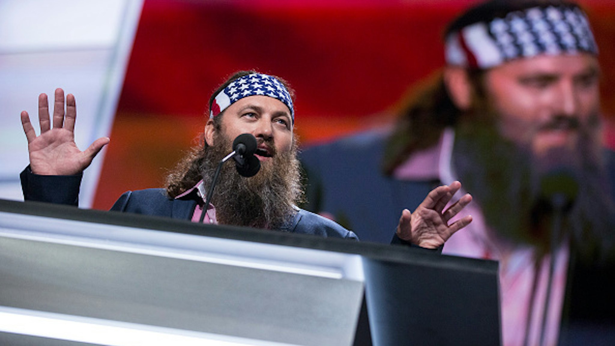 CLEVELAND, OH - JULY 18: Duck Dynasty's Willie Robertson speaks at the Republican National Convention in Cleveland, Ohio, on July 18, 2016.