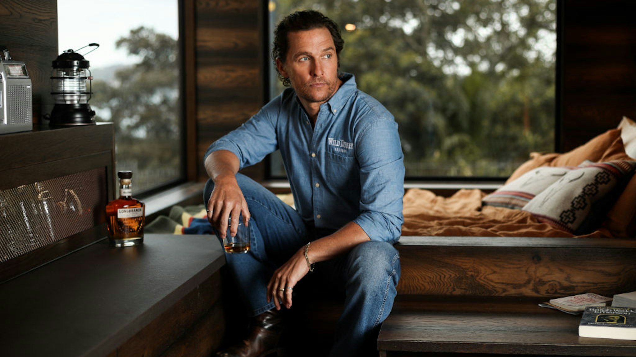 SYDNEY, AUSTRALIA - NOVEMBER 20: Matthew McConaughey launched an off-grid cabin he co-designed with Wild Turkey's charity initiative, With Thanks, at The Royal Botanic Gardens November 20, 2019 in Sydney, Australia. (Photo by