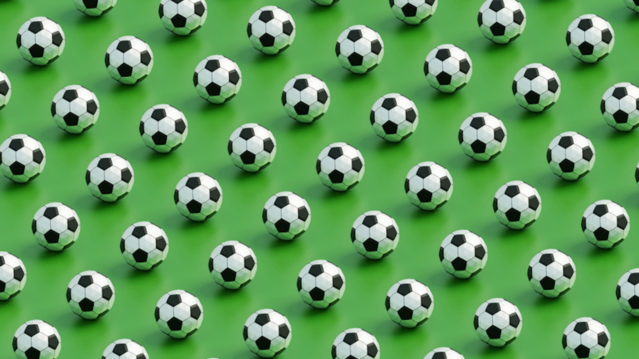 Seamless pattern of soccer balls filling the frame