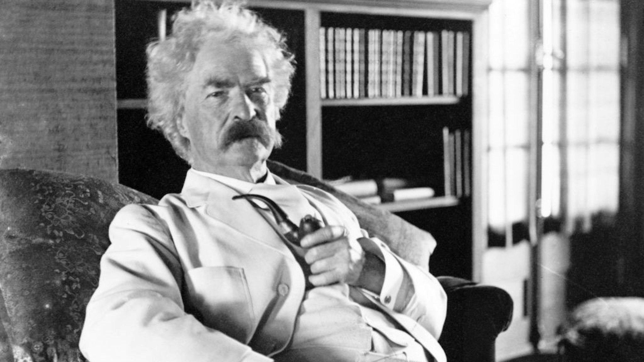 Author Mark Twain poses for a portrait in 1900. (Photo courtesty