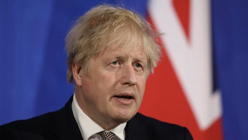 73A71BF8-86F5-4E58-B186-05D85DB67CB3_1_201_a LONDON, UNITED KINGDOM – MAY 10: Britain’s Prime Minister Boris Johnson attends a virtual press conference to announce changes to lockdown rules in England at Downing Street on May 10, 2021 in London, England. Johnson announced that Step Three of England's roadmap out of lockdown can be enacted come May 17, 2021 as the UK Chief Medical Officers and NHS England National Medical Director agreed to reduce the level of risk from Covid-19 from alert 4 to 3 today. Deaths and cases have reduced significantly since the UK rolled out its vaccination programme with a total of 17,669,379 people having received both jabs. This is the equivalent of 33.5% of all people aged 18 and over. (Photo by Dan Kitwood-WPA Pool/Getty Images)