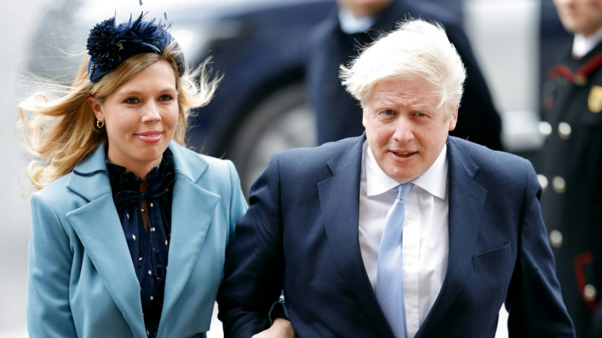 Carrie Symonds and Prime Minister Boris Johnson attend the Commonwealth Day Service 2020 at Westminster Abbey on March 9, 2020 in London, England.