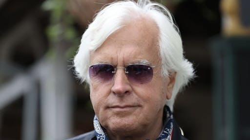 A5EE8EC6-196B-47D7-B731-F2AB3F6BBF65_1_201_a LOUISVILLE, KENTUCKY - APRIL 29: Bob Baffert the trainer of Medina Spirit talks to the media during the training for the Kentucky Derby at Churchill Downs on April 29, 2021 in Louisville, Kentucky. (Photo by Andy Lyons/Getty Images)