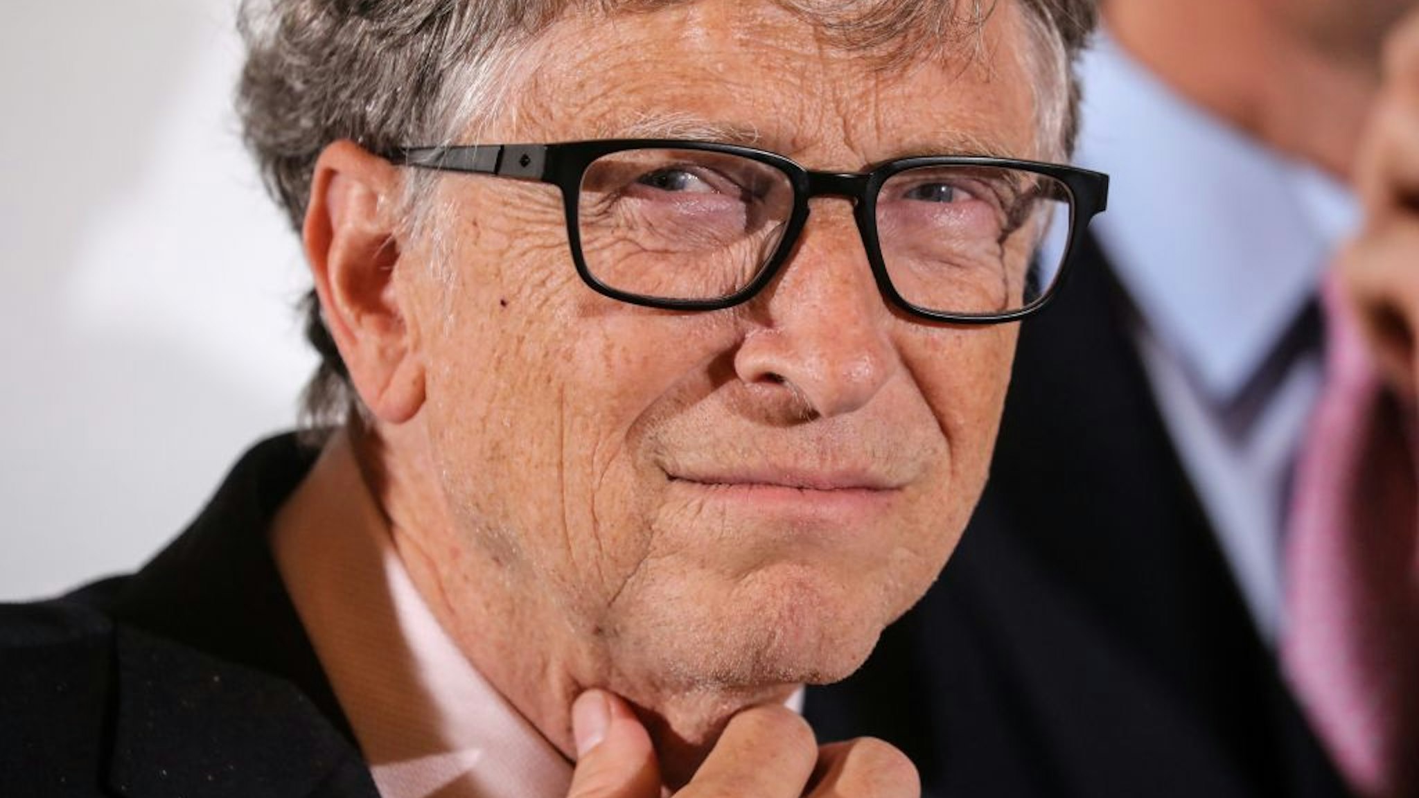 Microsoft founder, Co-Chairman of the Bill & Melinda Gates Foundation, Bill Gates poses during a photocall at the start of the funding conference of Global Fund to Fight AIDS, Tuberculosis and Malaria, Lyon's city hall, central eastern France, on October 9, 2019. (Photo by LUDOVIC MARIN/AFP via Getty Images)