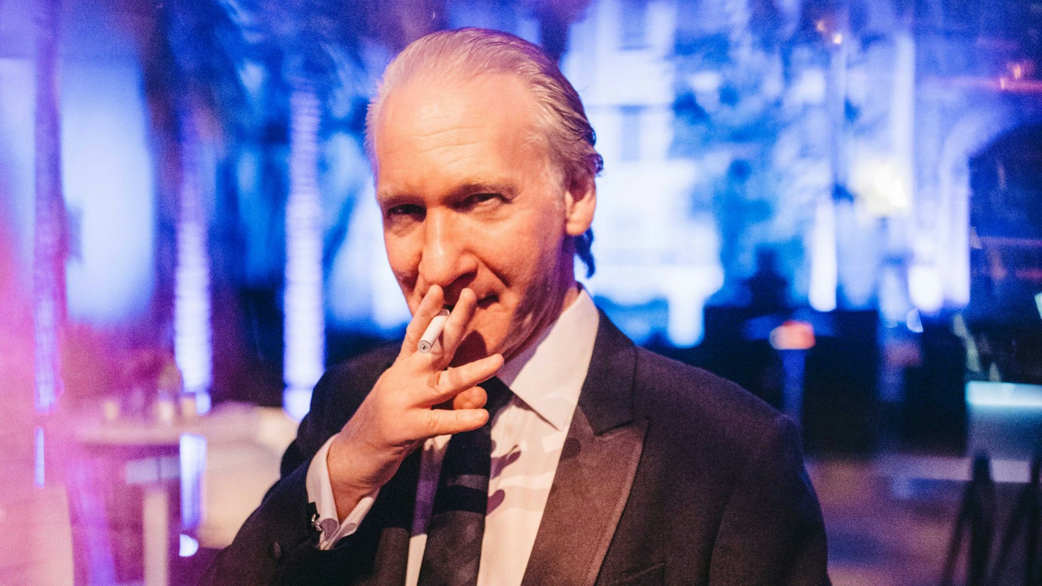 BEVERLY HILLS, CALIFORNIA - FEBRUARY 09: (EDITORS NOTE: Image has been created in camera using a reflective surface and edited using digital filters) Bill Maher attends the 2020 Vanity Fair Oscar Party Hosted By Radhika Jones at Wallis Annenberg Center for the Performing Arts on February 09, 2020 in Beverly Hills, California.