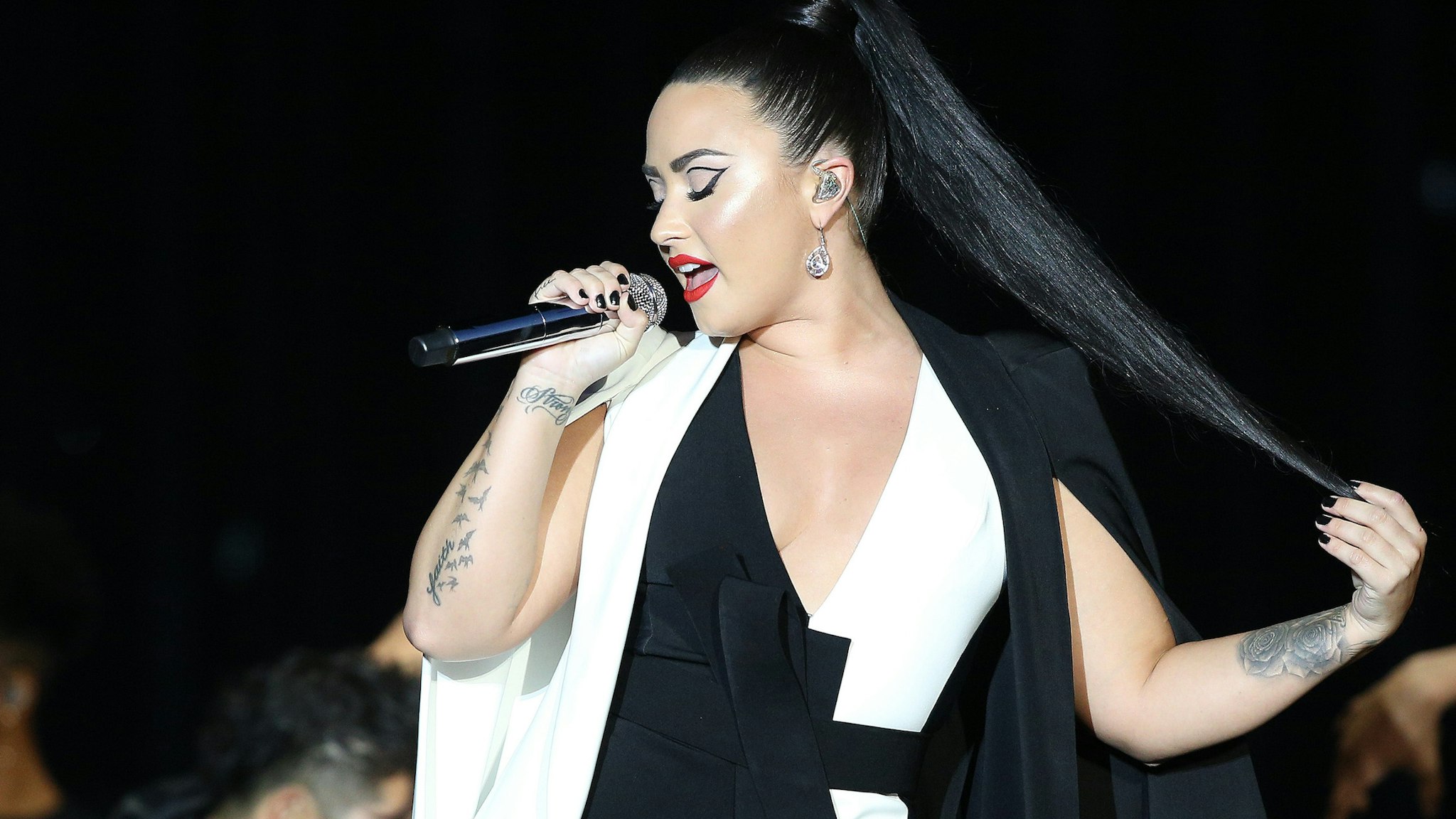 US singer Demi Lovato performs at the Rock in Rio Lisboa 2018 music festival in Lisbon, Portugal, on June 24, 2018. ( Photo by Pedro Fiúza/NurPhoto)