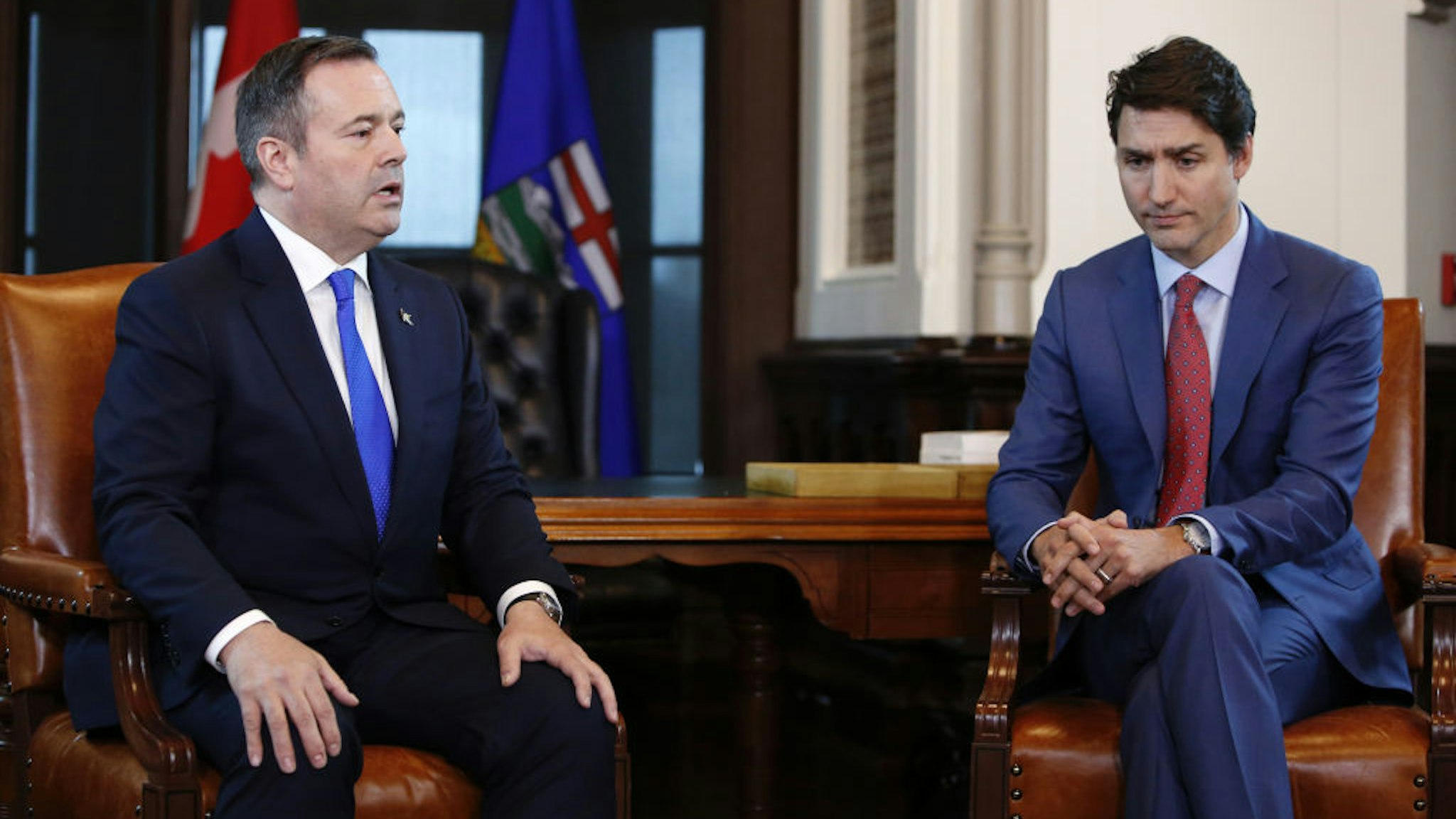 Prime Minister Justin Trudeau Meets With Premier Of Alberta Jason Kenney