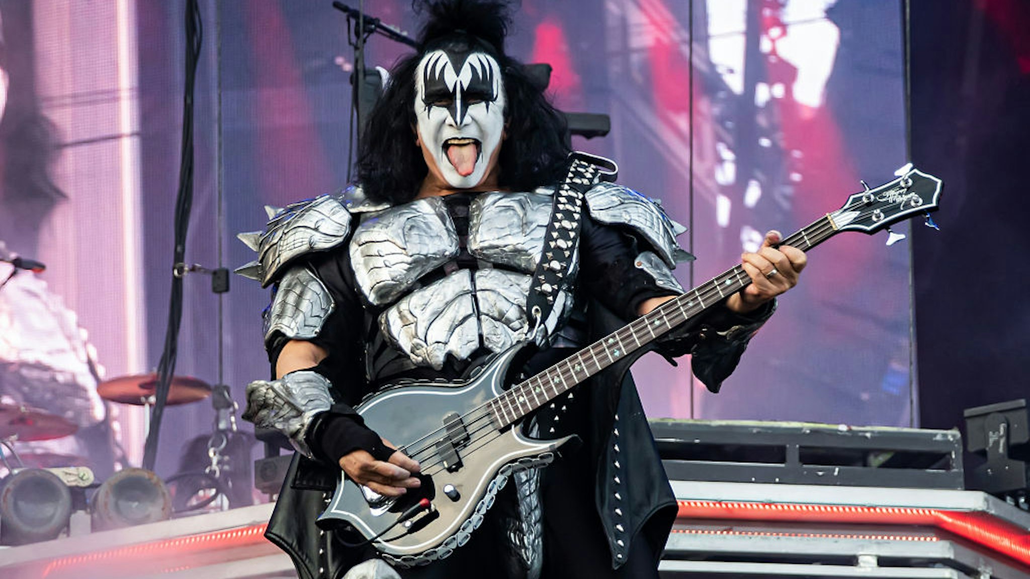 OSLO, NORWAY - JUNE 27: Gene Simmons of Kiss on stage at the Tons of Rock festival on June 27, 2019 in Oslo, Norway. (Photo by Per Ole Hagen/Redferns)