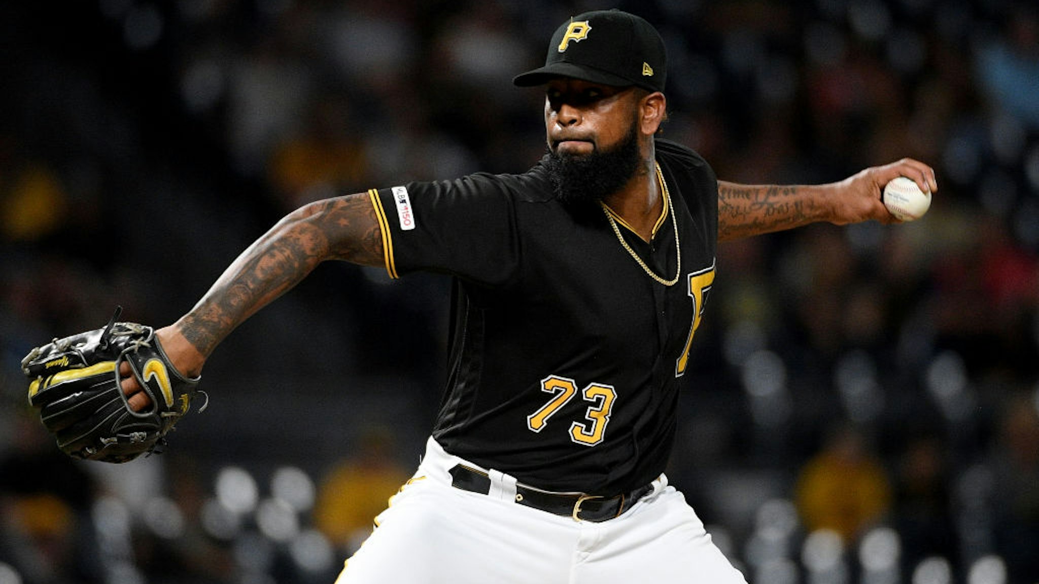 PITTSBURGH, PA - SEPTEMBER 06: Felipe Vazquez #73 of the Pittsburgh Pirates delivers a pitch in the ninth inning during the game against the St. Louis Cardinals at PNC Park on September 6, 2019 in Pittsburgh, Pennsylvania. (Photo by Justin Berl/Getty Images)
