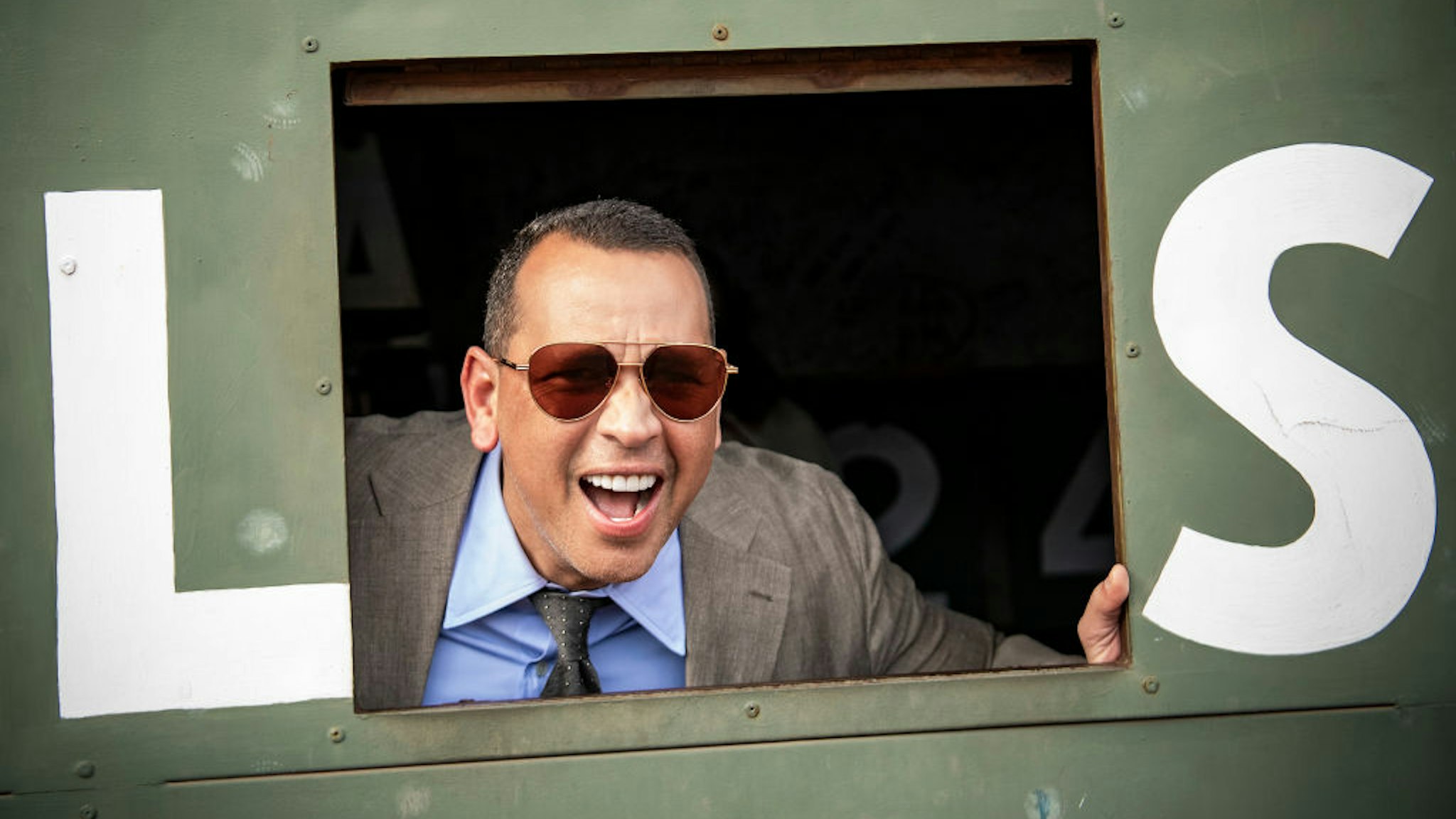 BOSTON, MA - SEPTEMBER 8: ESPN Sunday Night Baseball color commentator Alex Rodriguez poses from inside the Green Monster before a game between the Boston Red Sox and the New York Yankees on September 8, 2019 at Fenway Park in Boston, Massachusetts. (Photo by Billie Weiss/Boston Red Sox/Getty Images)