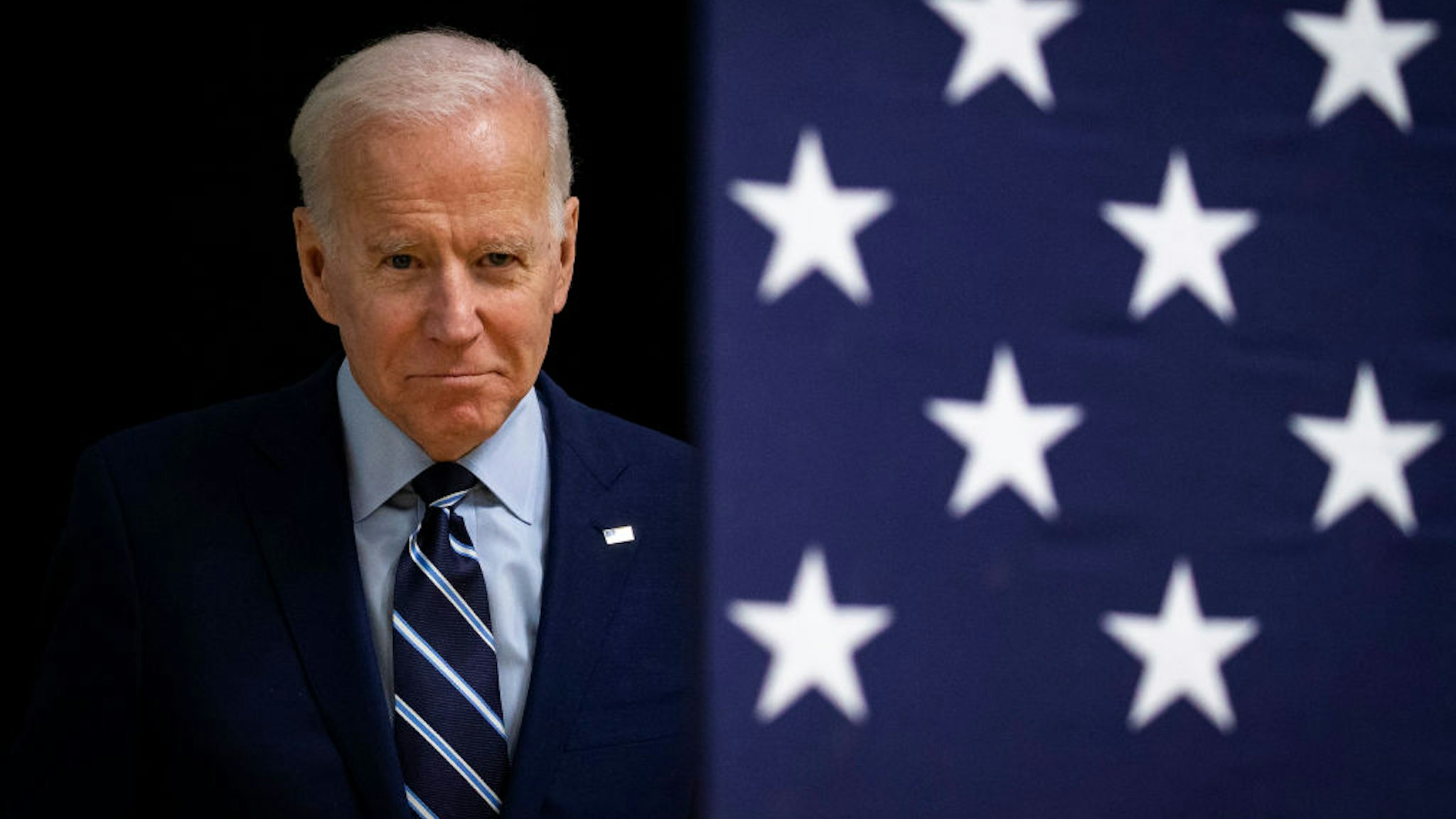 FORT DODGE, IA - JANUARY 21: Democratic presidential candidate, former Vice President Joe Biden arrives during an event at Iowa Central Community College on January 21, 2020 in Fort Dodge, Iowa. With less than two weeks to go until the Iowa caucus, the candidates are making their case to voters in the state of the first 2020 primary. (Photo by Al Drago/Getty Images)