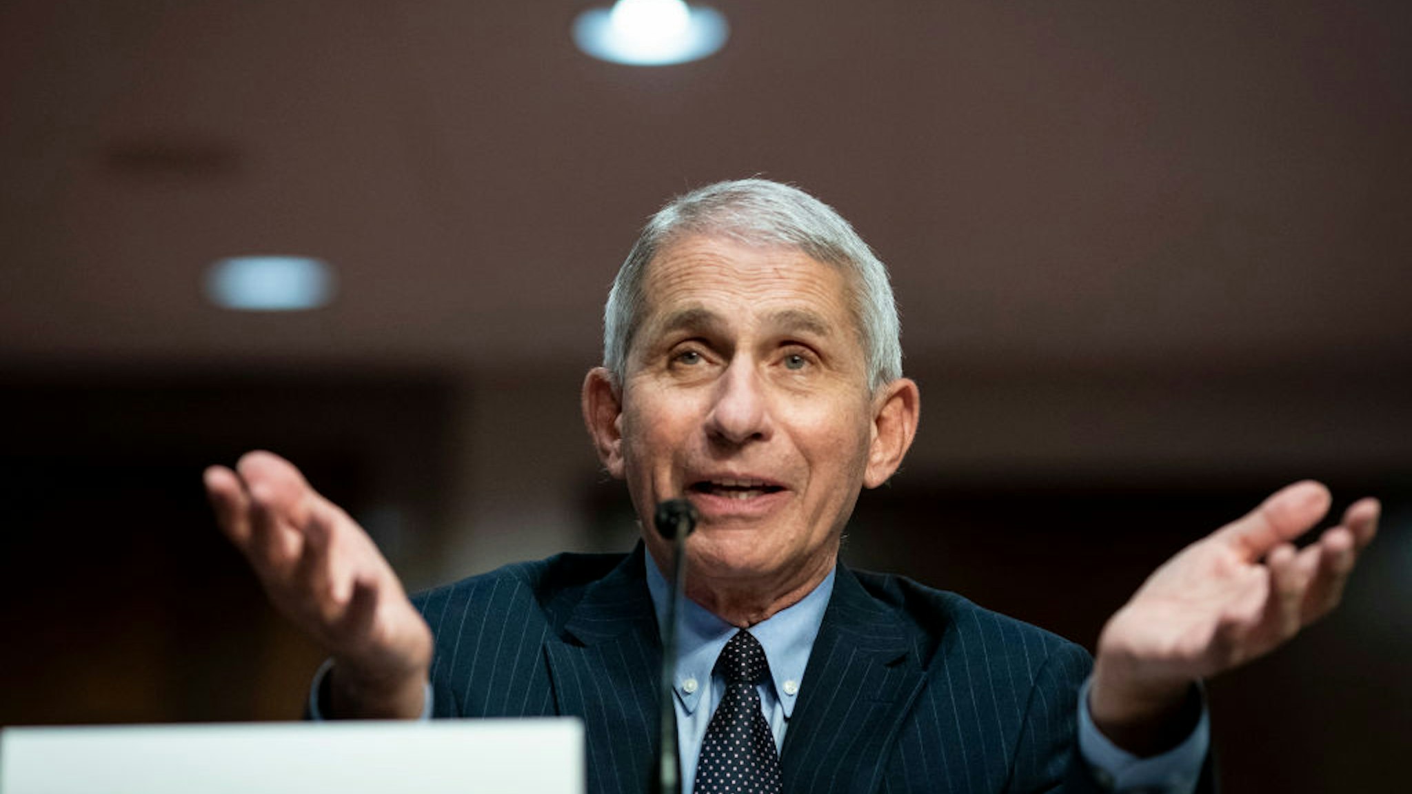 WASHINGTON, DC - JUNE 30: Dr. Anthony Fauci, director of the National Institute of Allergy and Infectious Diseases, speaks during a Senate Health, Education, Labor and Pensions Committee hearing on June 30, 2020 in Washington, DC. Top federal health officials discussed efforts for safely getting back to work and school during the coronavirus pandemic.
