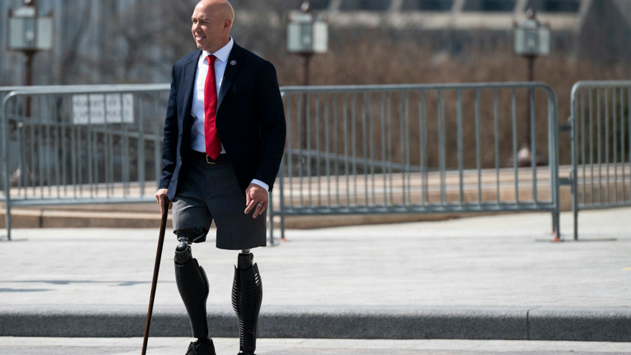 UNITED STATES - MARCH 11: Rep. Brian Mast, R-Fla., leaves the Capitol after a vote on Thursday, March 11, 2021. (Photo By