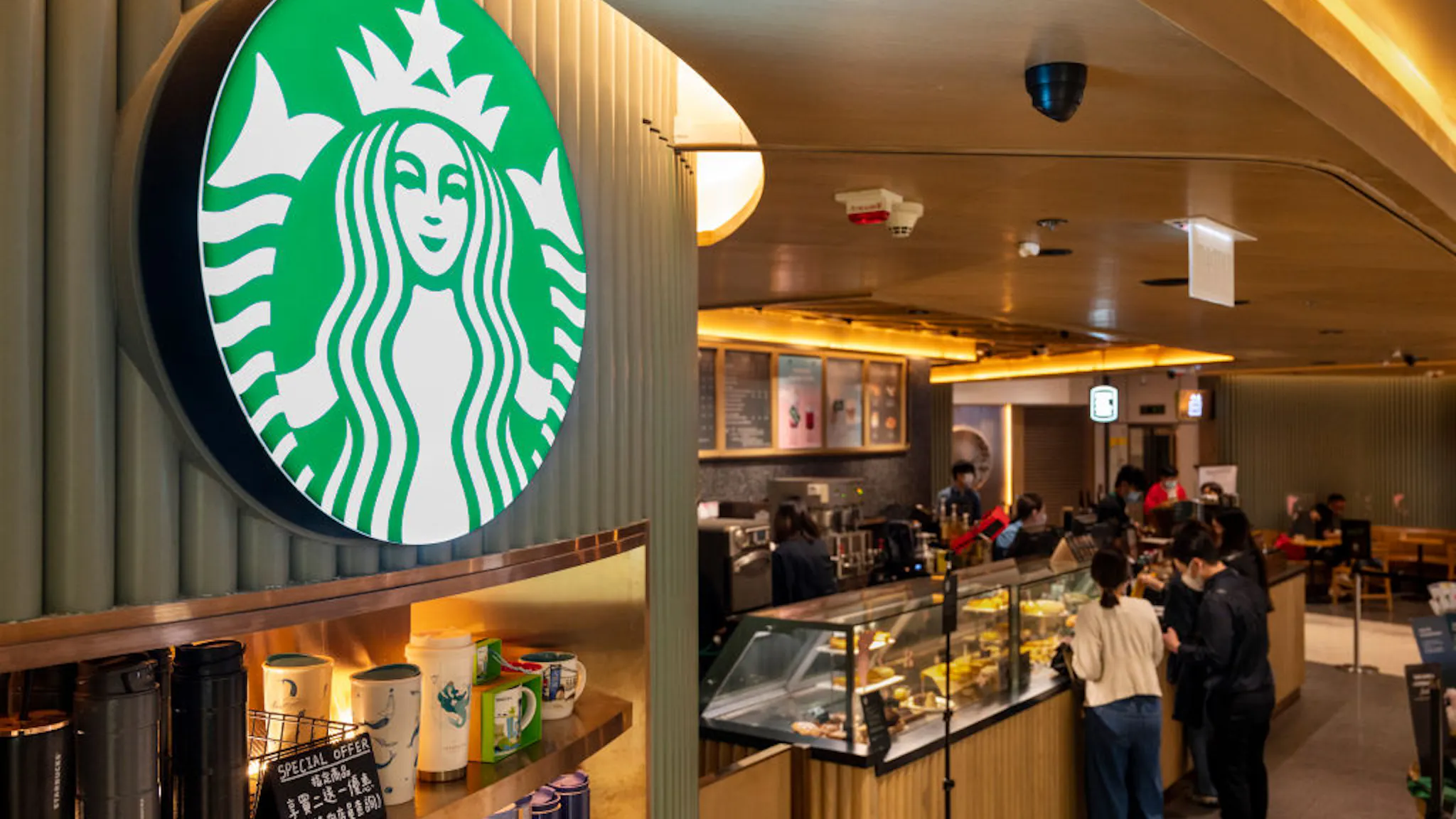American multinational chain Starbucks Coffee store seen in