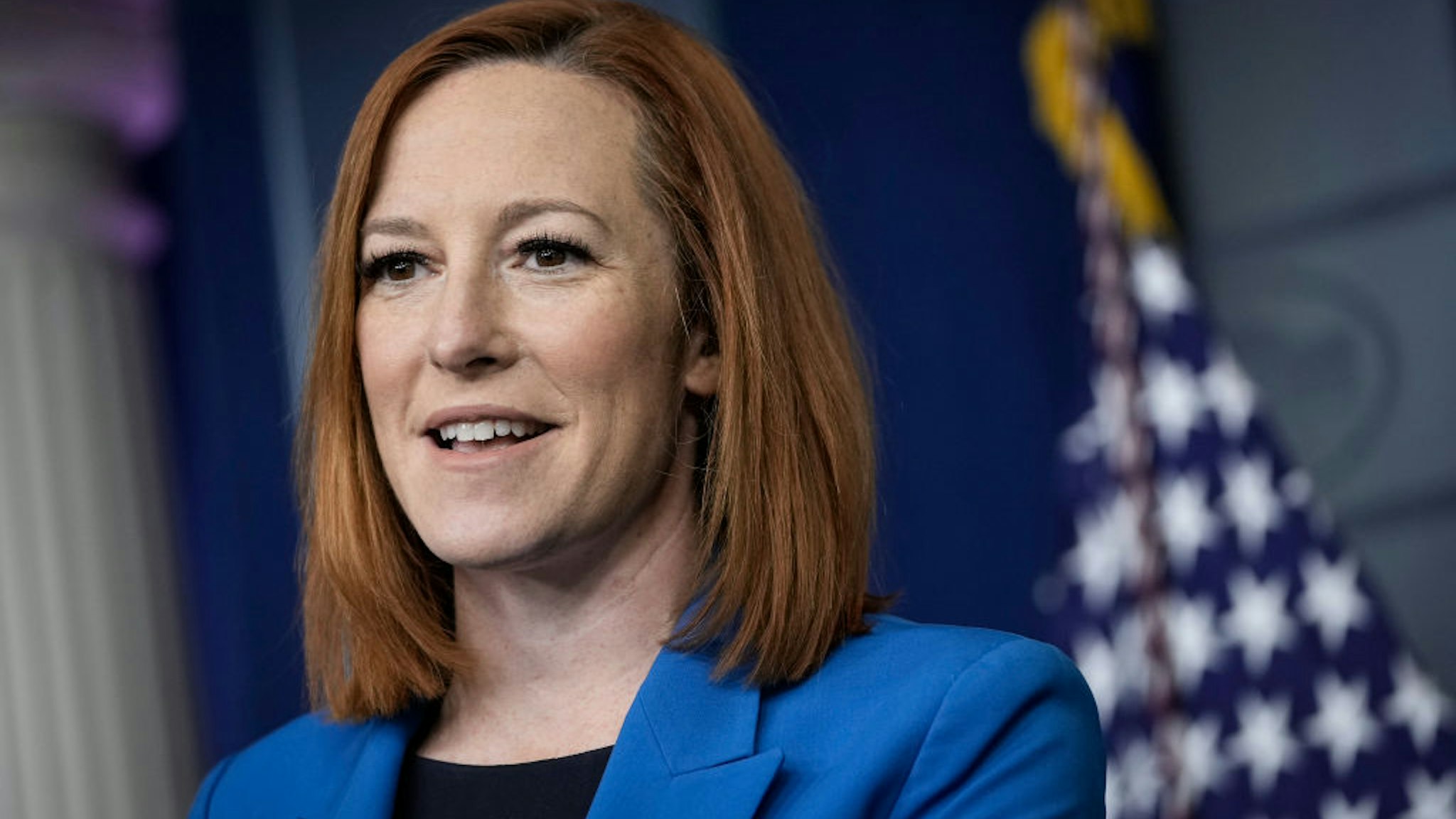 White House Press Secretary Jen Psaki speaks during the daily press briefing at the White House on April 26, 2021 in Washington, DC.