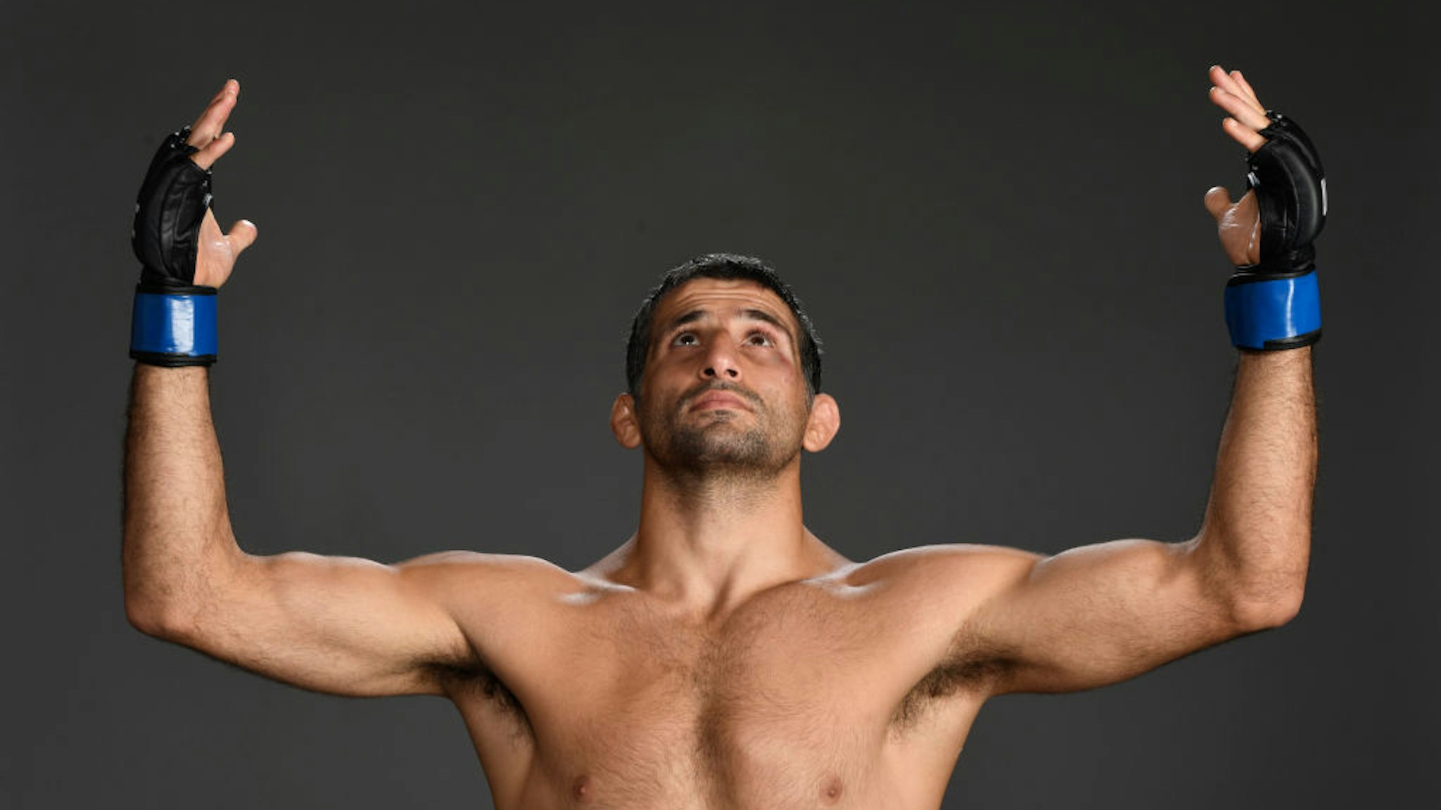 HOUSTON, TEXAS - MAY 15: Beneil Dariush poses for a post fight portrait backstage during the UFC 262 event at Toyota Center on May 15, 2021 in Houston, Texas. (Photo by Mike Roach/Zuffa LLC)