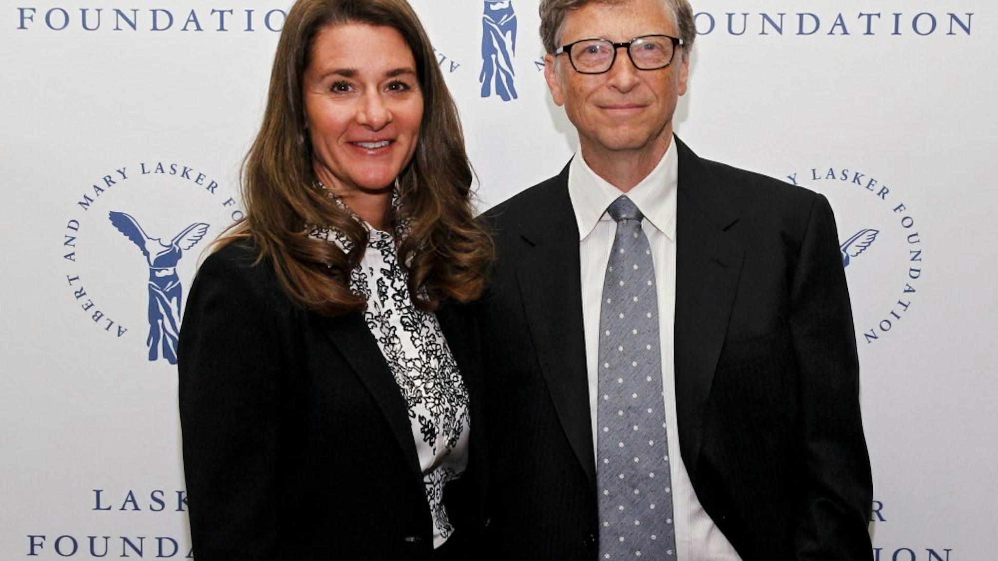 NEW YORK, NY - SEPTEMBER 20: Melinda Gates and Bill Gates of the Gates Foundation, winners of the Public Service Award, are seen during the The Lasker Awards 2013 on September 20, 2013 in New York City.