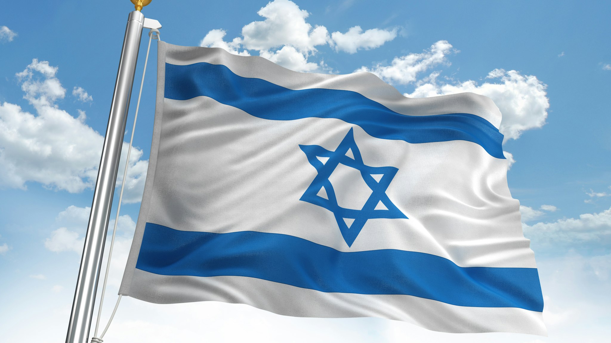 Waving Israel flag