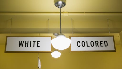 Segregation USA, Kansas, Topeka, White and Colored segregation signs - stock photo