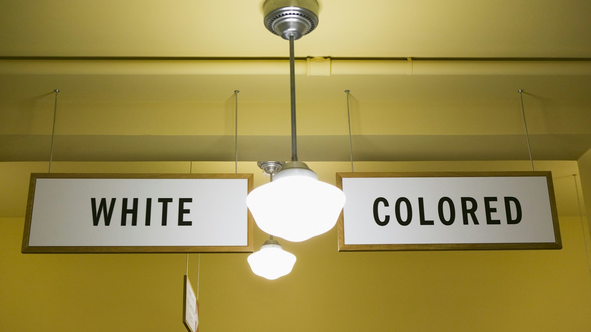 USA, Kansas, Topeka, White and Colored segregation signs - stock photo