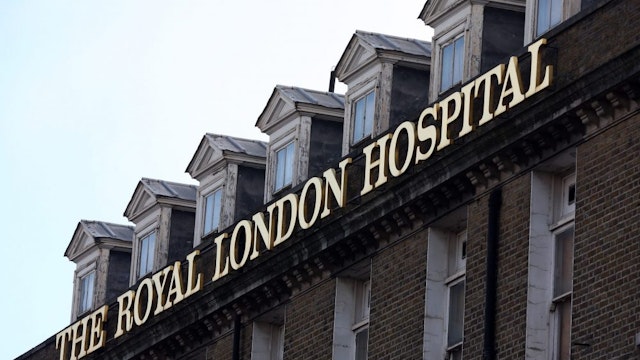 LONDON, ENGLAND - FEBRUARY 09: The Royal London Hospital is pictured on February 9, 2015 in London, England. Lutfur Rahman, the mayor of Tower Hamlets, has overseen purchase of the site for 9 million GBP with the intention of transforming it into a new town hall for the borough.