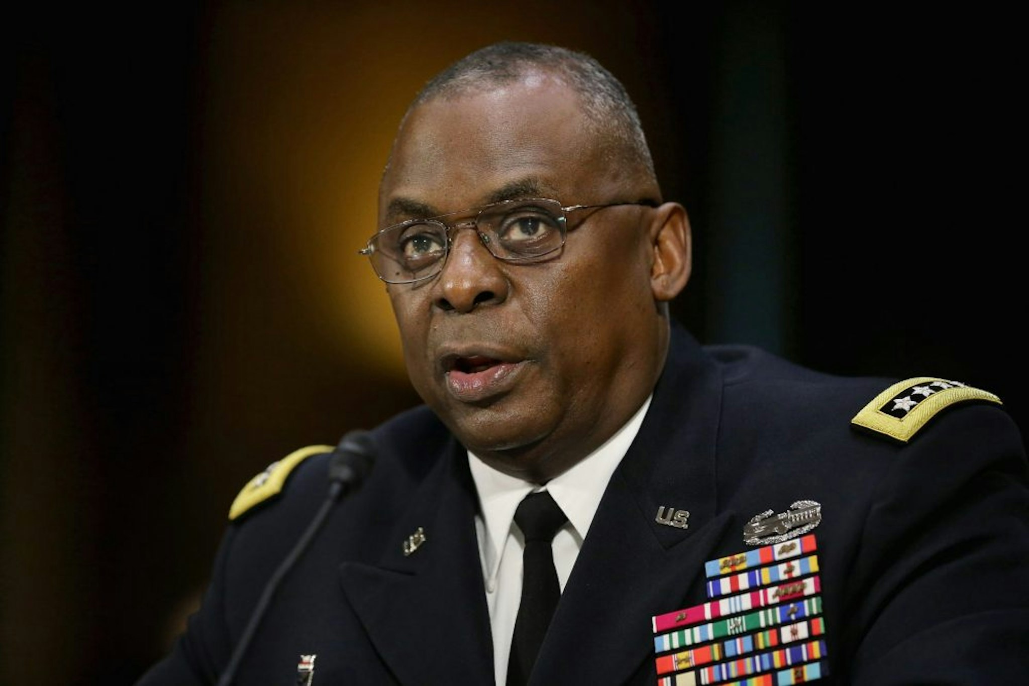 WASHINGTON, DC - SEPTEMBER 16: Gen. Lloyd Austin III, commander of U.S. Central Command, testifies before the Senate Armed Services Committee about the ongoing U.S. military operations to counter the Islamic State in Iraq and the Levant (ISIL) during a hearing in the Dirksen Senate Office Building on Capitol Hill September 16, 2015 in Washington, DC. Austin said that slow progress was still being made against ISIL but there have been setbacks, including the ambush of U.S.-trained fighters in Syria and the buildup of Russian forces in the country.