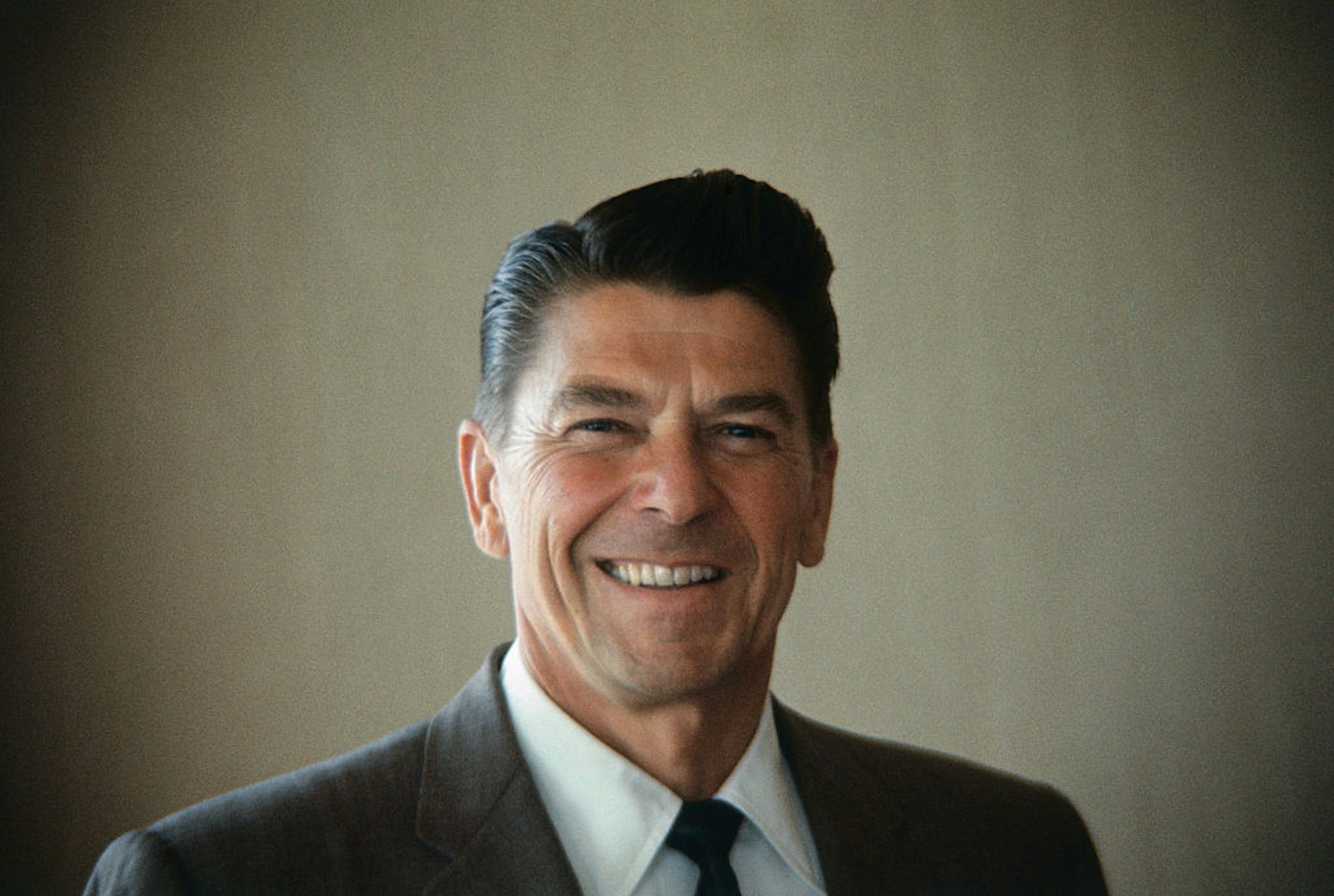(Original Caption) Los Angeles, Calif.: Closeups of Ronald Reagan, Republican candidate for Governor of California.