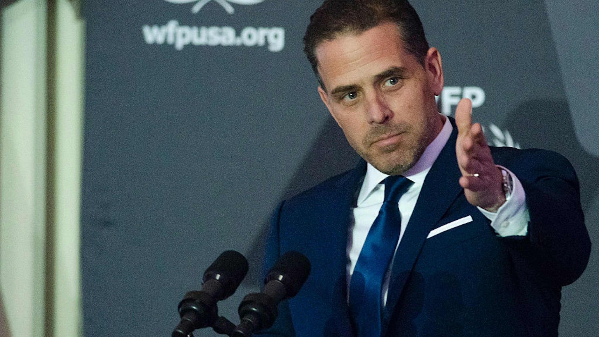 WASHINGTON, DC - APRIL 12: WFP USA Board Chair Hunter Biden speaks during the World Food Program USA's 2016 McGovern-Dole Leadership Award Ceremony at the Organization of American States on April 12, 2016 in Washington, DC. (Kris Connor/WireImage)